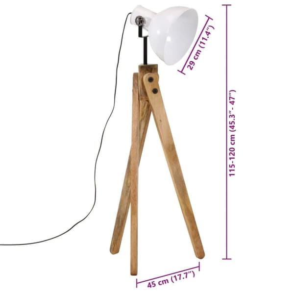 vidaXL Gulvlampe 25 W hvit 45x45x120 cm E27