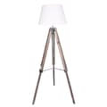 Miniatyrbillede 1 af 5: Gulvlampe Home ESPRIT Hvid Brun Træ 40 x 40 x 150 cm