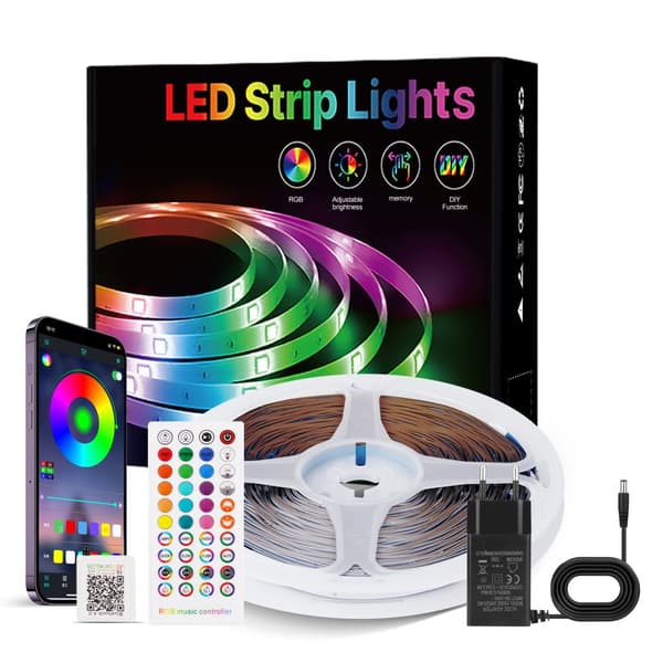 INF 16 LED Strip Light med musikkkontroller og strømforsyning 24V A