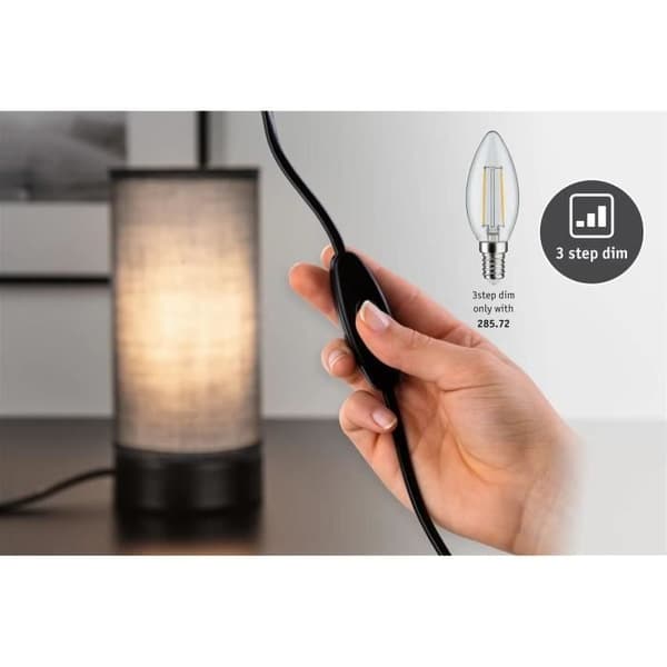 Bordslampa Paulmann Pia E14 - mattsvart - 25W/230V