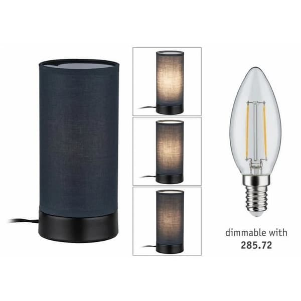 Bordslampa Paulmann Pia E14 - mattsvart - 25W/230V