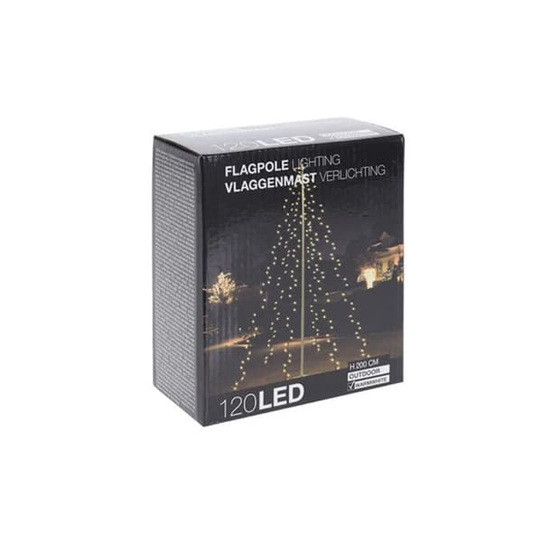 Julbelysning - Stolpe - 120 LEDs - Höjd 200 cm - Varmvit