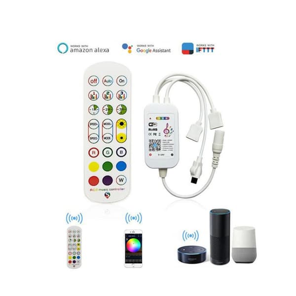 INF 24-Key WiFi Smart LED Strip Light Kit med röststyrning 0