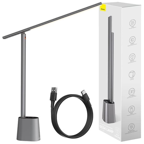 Baseus Smart Eye trådløs LED-bordlampe med 2200 mAh batteri grå (DGZG-0G) Grå
