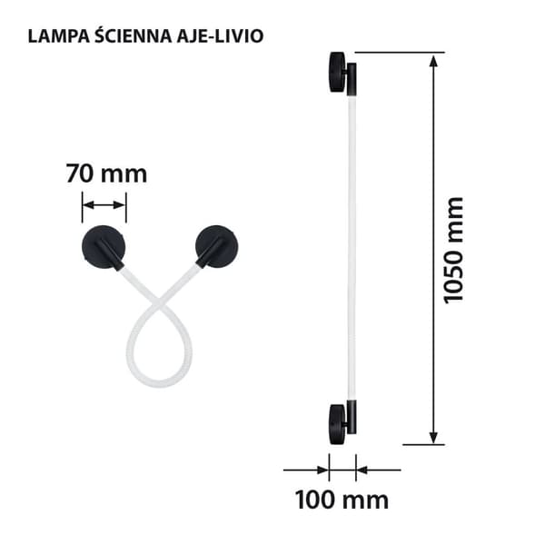 Activejet LED-vägglampa AJE-LIVIO NW