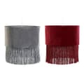 Pikkukuva 1 / 3: Lampunvarjostin DKD Home Decor 8424001773930 Harmaa Burgundi Metalli Sametti Hapsu Sixties 30 x 30 x 29 cm (2 osaa)