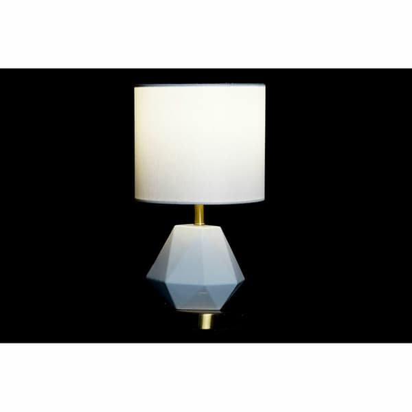 Pöytälamppu DKD Home Decor Valkoinen Polyesteri Metalli Keraminen 220 V Kullattu 50 W (20 x 20 x 37 cm)