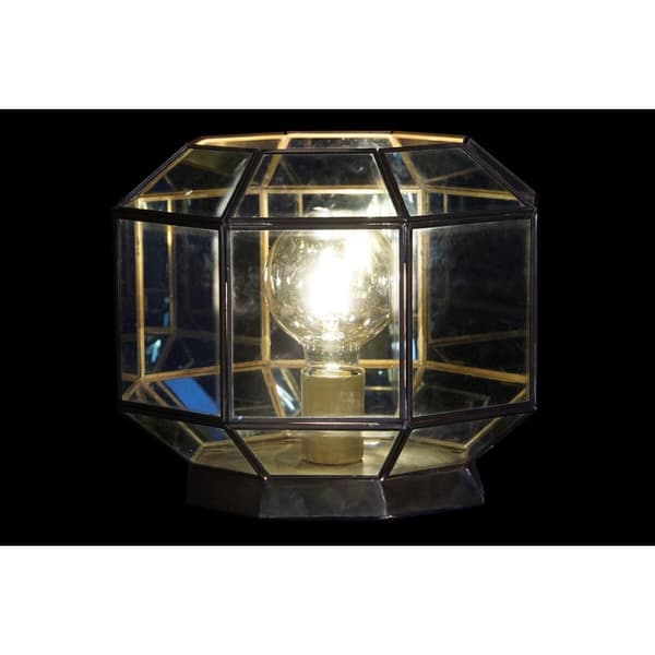 Bordslampa DKD Home Decor Glas Blå Gyllene 220 V Mässing 50 W Modern (29 x 29 x 25 cm)
