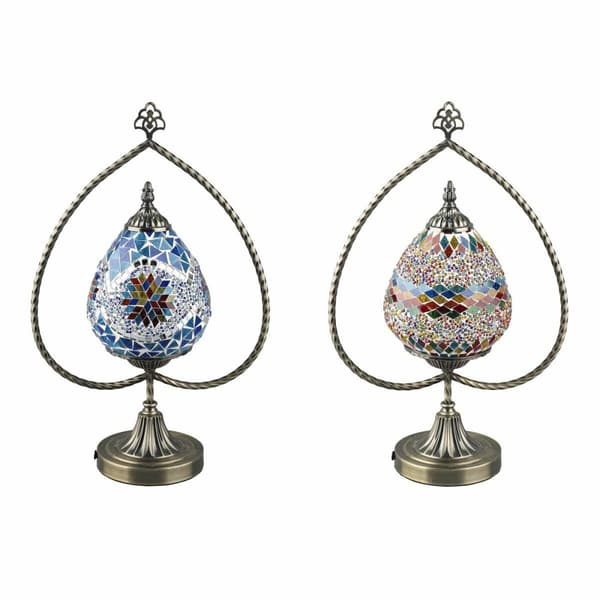 Bordslampa DKD Home Decor 32.5 x 16 x 47.5 cm 32,5 x 16 x 47,5 cm Glas Metall Multicolour 220 V 50 W (2 antal)