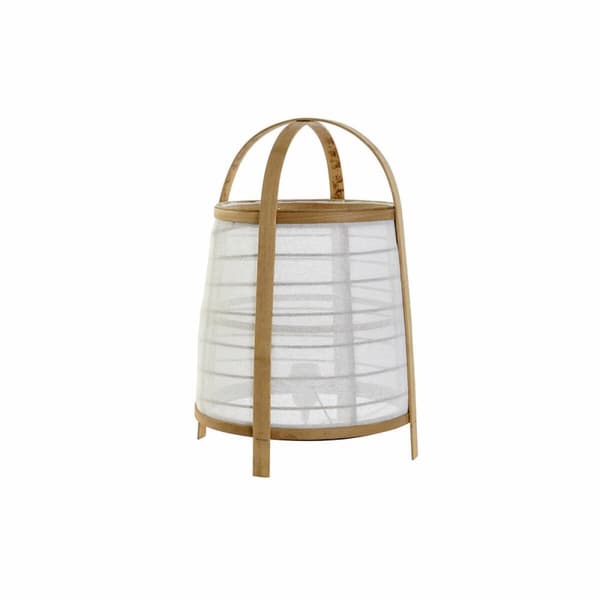 Pöytälamppu DKD Home Decor Valkoinen Luonnollinen Bambu 40 W 220 V 32 x 32 x 45,5 cm Valkoinen