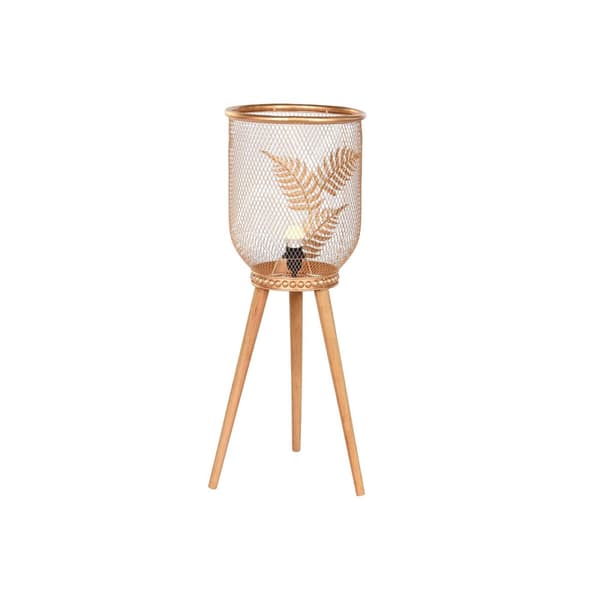 Bordslampa DKD Home Decor Gyllene Metall Brun 220 V 50 W Furu (32 x 32 x 90 cm) Guld