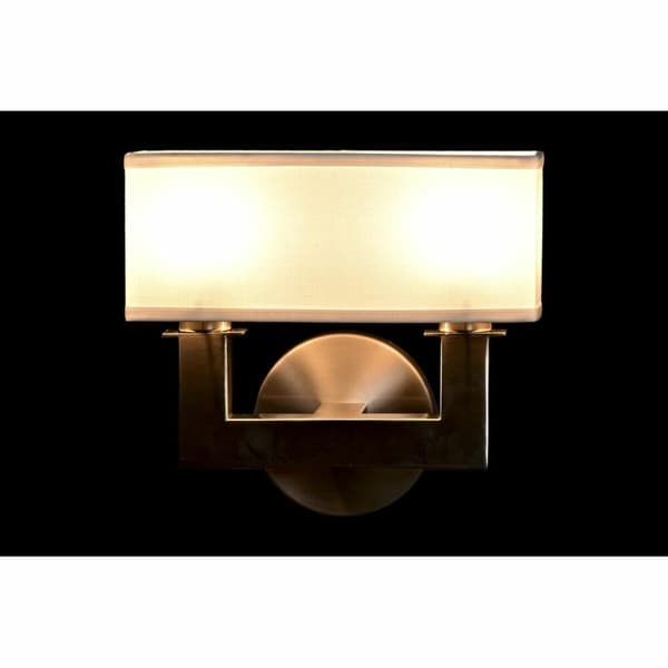 Seinälamppu DKD Home Decor Hopeinen Metalli Polyesteri Valkoinen 220 V 40 W (25 x 14 x 24 cm)
