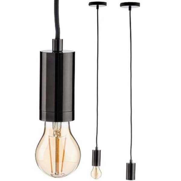Loftslampe Sort Metal 60 W (6 enheder)