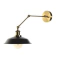 Pikkukuva 2 / 4: Seinälamppu DKD Home Decor Musta Kullattu Metalli 50 W Vintage 220 V 26 x 53 x 23 cm