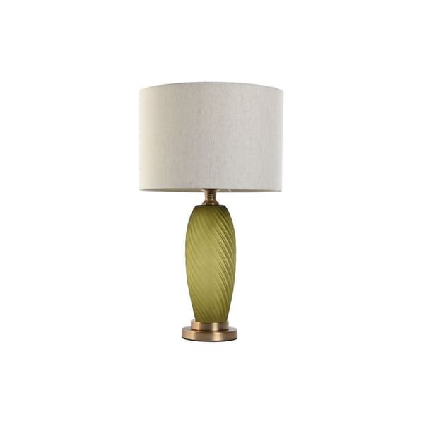 Bordslampa Home ESPRIT Grön Beige Gyllene Glas 50 W 220 V 36 x 36 x 61 cm