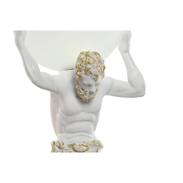 Bordslampa Home ESPRIT Vit Gyllene Harts Plast 220 V 18 x 17 x 44 cm