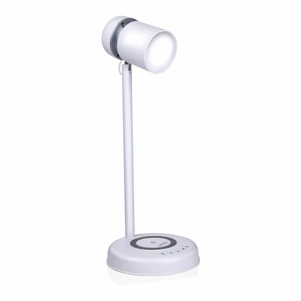 LED-lampa med högtalare och trådlös laddare Grundig Vit 15 W 76 Lm Ø 12 x 34 cm Plast 3 i 1