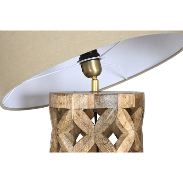 Golvlampa Home ESPRIT Beige Naturell Mangoträ 220 V 41,5 x 41,5 x 158 cm
