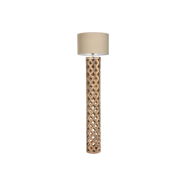 Golvlampa Home ESPRIT Beige Naturell Mangoträ 220 V 41,5 x 41,5 x 158 cm