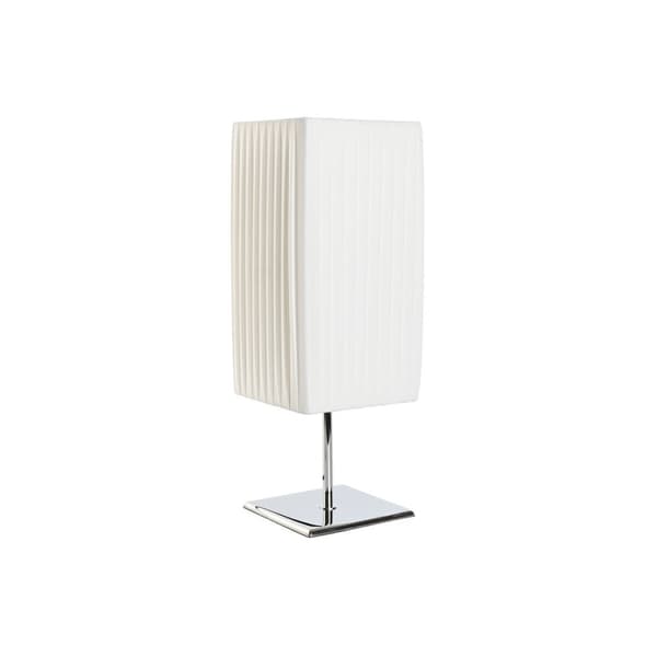 Bordslampa Home ESPRIT Vit Silvrig Polyetylen Järn 50 W 220 V 15 x 15 x 43 cm