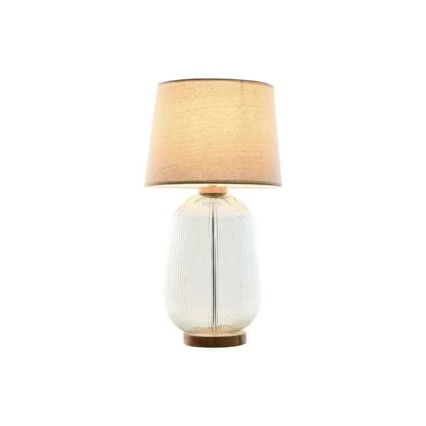 Bordslampa Home ESPRIT Beige Trä Glas 50 W 220 V 32 x 32 x 61 cm