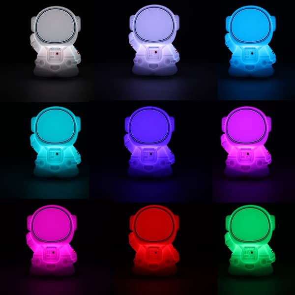 Silikone 8 LED USB natlampe til børn, hvid, astronaut