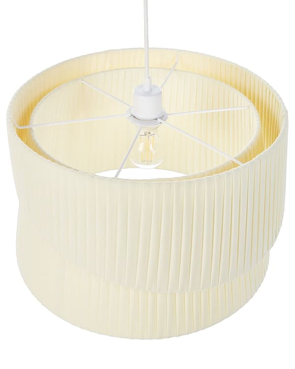Pendellampe Beige Polyester Terylene Stof 178 cm Belysning Hængende Lys Moderne Boho Design