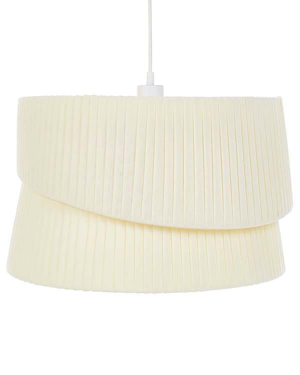 Pendellampe Beige Polyester Terylene Stof 178 cm Belysning Hængende Lys Moderne Boho Design