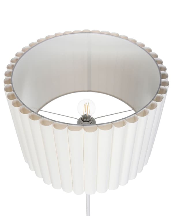 Gulvlampe Beige Hvid Polyester Terylen Jern 154 cm Tromleskærm Lys Soveværelse Stue Retro Klassisk
