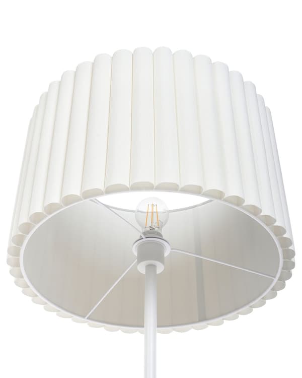 Gulvlampe Beige Hvid Polyester Terylen Jern 154 cm Tromleskærm Lys Soveværelse Stue Retro Klassisk