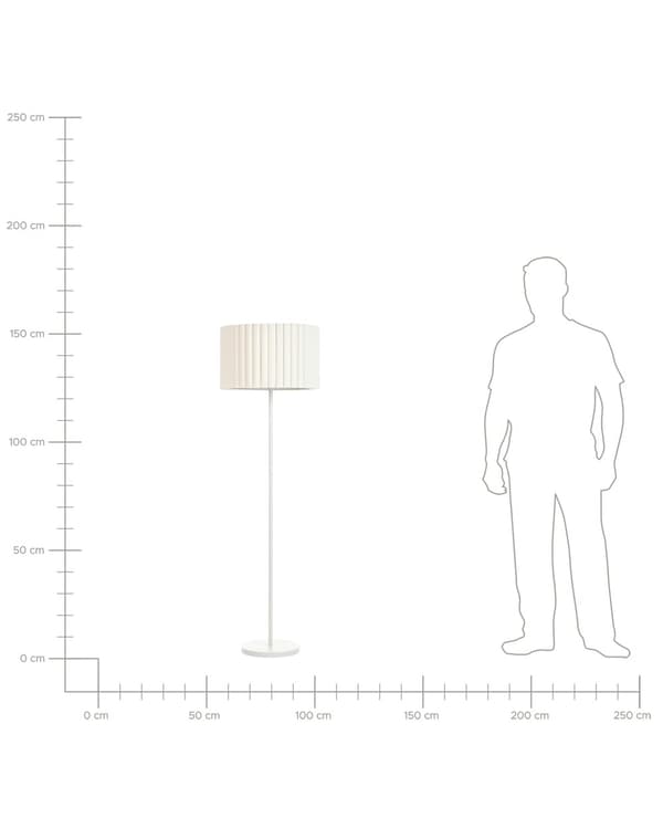 Gulvlampe Beige Hvid Polyester Terylen Jern 154 cm Tromleskærm Lys Soveværelse Stue Retro Klassisk
