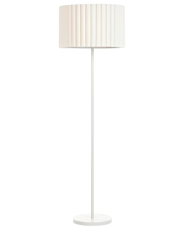 Gulvlampe Beige Hvid Polyester Terylen Jern 154 cm Tromleskærm Lys Soveværelse Stue Retro Klassisk