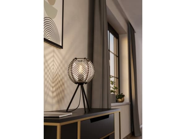 EGLO WAVERTON BORD H400 E27 SVART/TRÄ/VIT