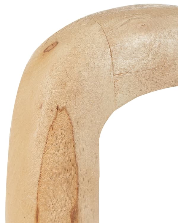 Pöytävalaisin beige mangopuu 33 x 10 x 40 cm käsintehty avopolttimolla moderni rustiikkinen tyyli