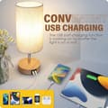 Miniatyrbild 5 av 6: Sänglampa med USB-laddningsportar, Touch Control 3 färgtemperaturer och minimalistisk skrivbordslampa, E27-lampor