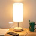 Miniatyrbild 1 av 6: Sänglampa med USB-laddningsportar, Touch Control 3 färgtemperaturer och minimalistisk skrivbordslampa, E27-lampor