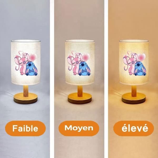 Sänglampa, Stitch Bordslampa Dimbar LED-bordslampa 3 färgtemperaturer Perfekt för vardagsrum, sovrum