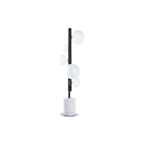 Bordslampa DKD Home Decor Vit Silvrig Glas Marmor 220 V 15 x 15 x 68 cm