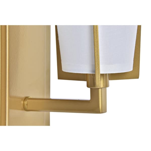Vägglampa DKD Home Decor 25W Gyllene Metall Polyester Vit 220 V (12 x 14 x 25 cm)