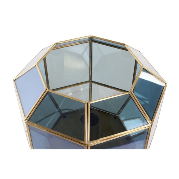 Bordslampa DKD Home Decor Glas Blå Gyllene 220 V Mässing 50 W Modern (29 x 29 x 25 cm)