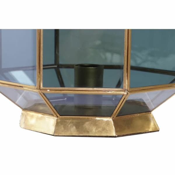Bordslampa DKD Home Decor Glas Blå Gyllene 220 V Mässing 50 W Modern (29 x 29 x 25 cm)