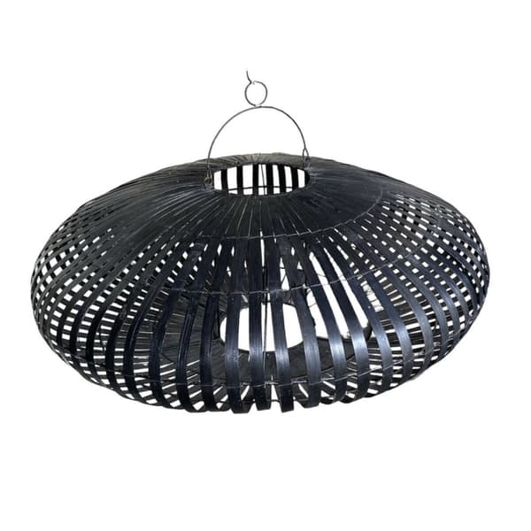 Lampskärm Home ESPRIT Svart Bambu 80 x 80 x 30 cm