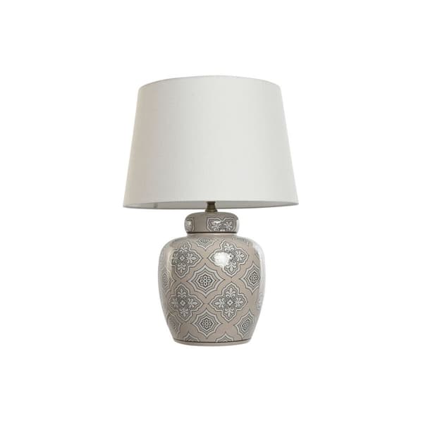 Bordslampa Home ESPRIT Vit Beige Keramik 50 W 220 V 43,5 x 43,5 x 61 cm Blå