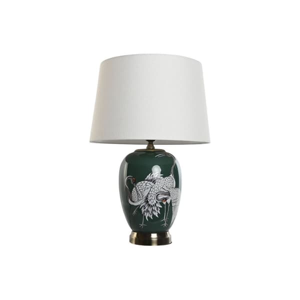 Bordslampa Home ESPRIT Vit Grön Turkos Gyllene Keramik 50 W 220 V 40 x 40 x 59 cm