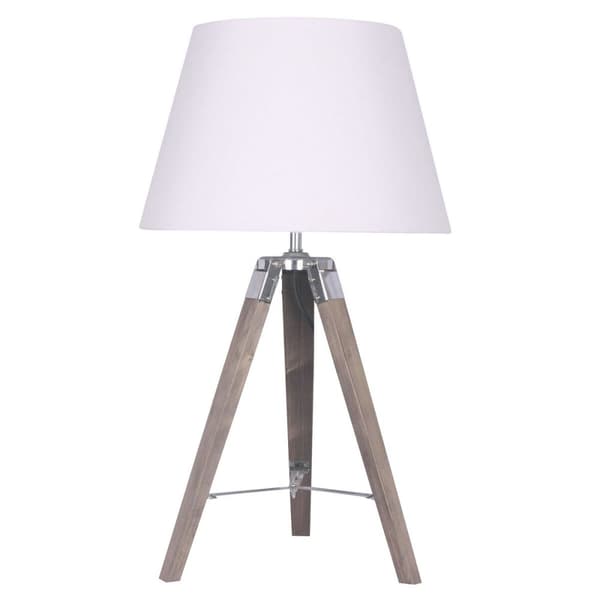 Bordslampa Home ESPRIT Vit Brun Trä 36 x 36 x 60 cm