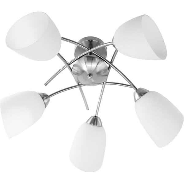 Taklampa Activejet NIKITA 5P Nikiel Vit ickel Metall Glas 200 W (1 antal)