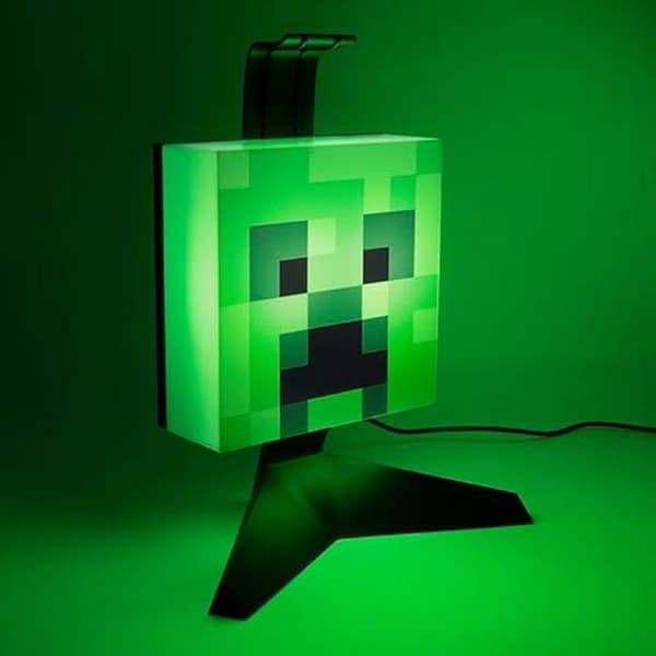 Minecraft Lampa - PALADONE - Creeper Head - LED - Hjälmstöd