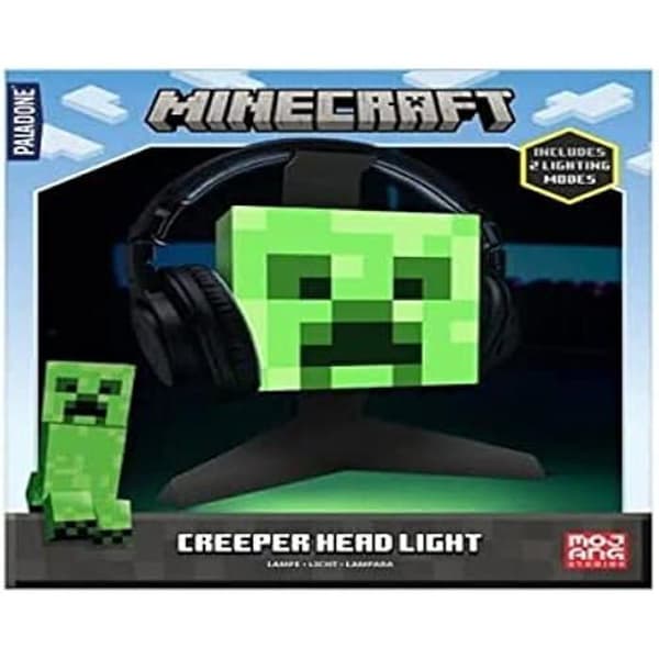 Minecraft Lampa - PALADONE - Creeper Head - LED - Hjälmstöd