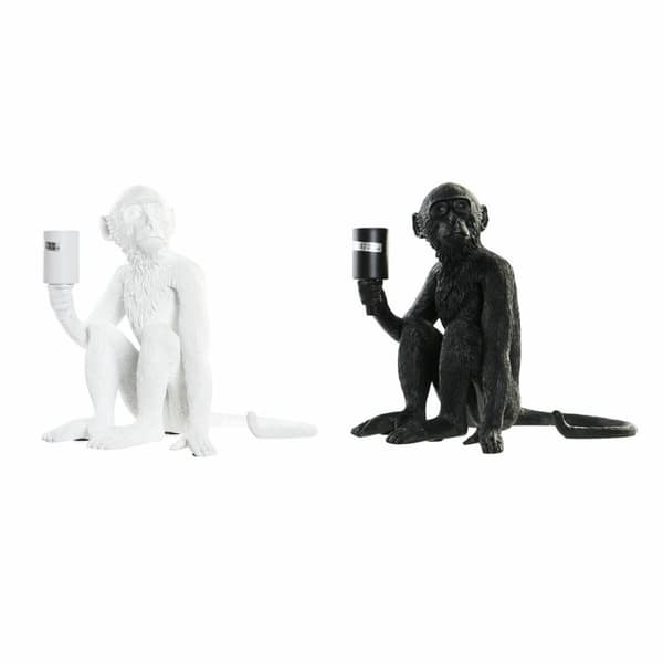 Bordlampe DKD Home Decor 33 x 32 x 31 cm Svart Hvit Harpiks 220 V 50 W (2 enheter)