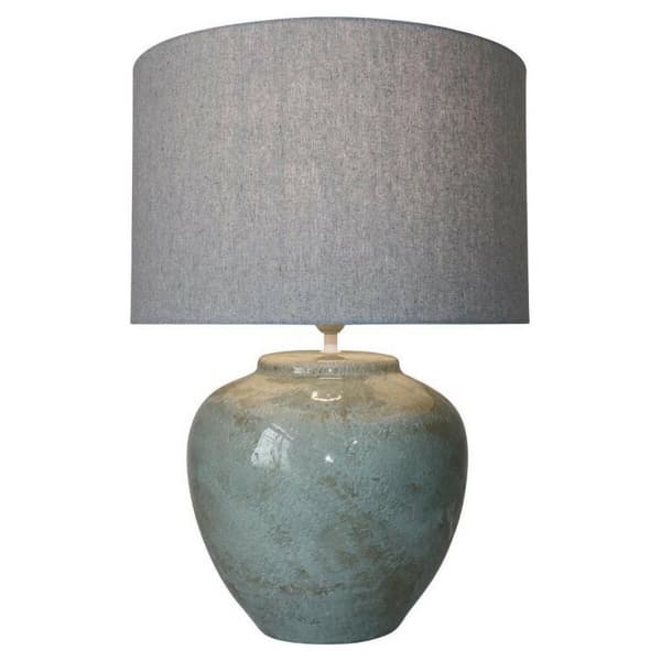 Bordlampe DKD Home Decor Læret Keramikk Grå (42 x 42 x 60 cm) Grå